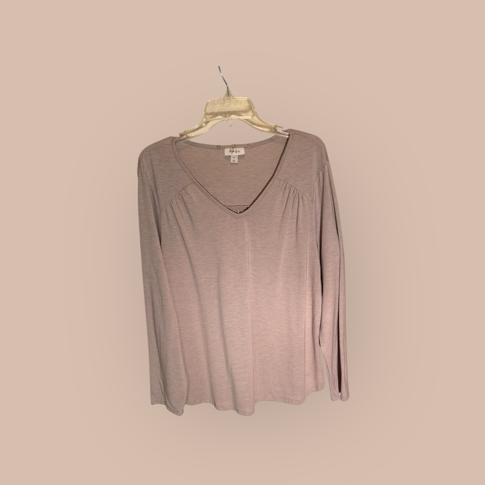 Style & Co. Women's V-Neck Blouse - Soft Mauve